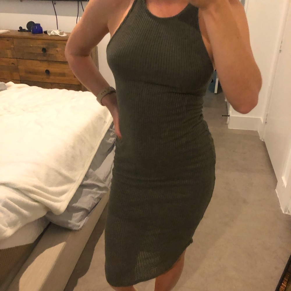 Hunter Green Body-con midi dress